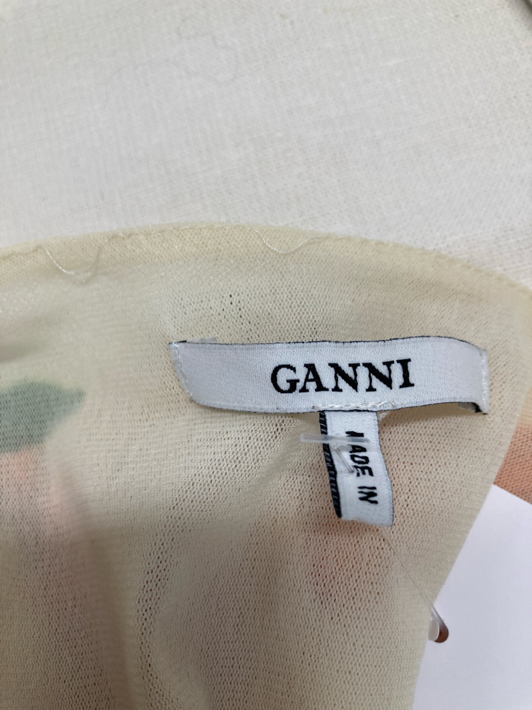 Ganni Kjole orange blomster